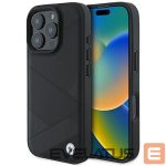 Kitas telefono priedas BMW  BMW Signature Leather Crossing Lines Pattern iPhone 16 Pro Case - Black 