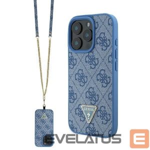 Kitas telefono priedas Guess  Guess Leather Metal Logo Strass Crossbody Case for iPhone 16 Pro - Blue 
