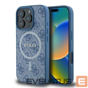 Kitas telefono priedas Guess  Guess 4G Ring Classic Logo MagSafe iPhone 16 Pro Case - Blue