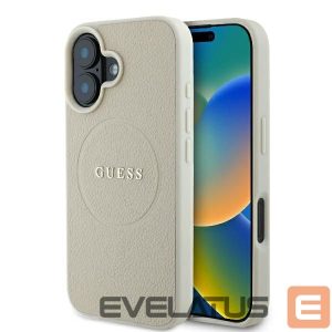 Kitas telefono priedas Guess  Guess Grained Ring MagSafe case for iPhone 16 - beige