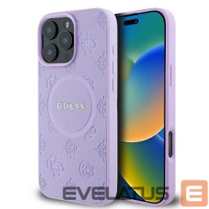 Kitas telefono priedas Guess  Guess Saffiano Peony Classic Logo MagSafe iPhone 16 Pro Max Case - Purple