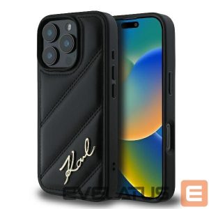 Kitas telefono priedas Karl Lagerfeld Apple iPhone 16 Pro Quilted Signature Case Black