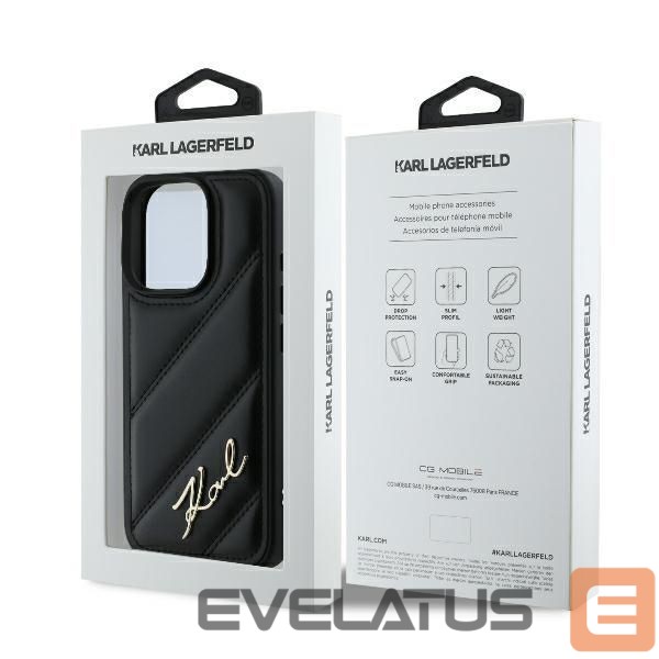 Kitas telefono priedas Karl Lagerfeld Apple iPhone 16 Pro Quilted Signature Case Black