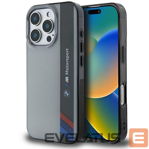 Kitas telefono priedas BMW BMW Motosport IML Vertical Stripe iPhone 16 Pro Case - Gray