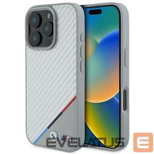 Kitas telefono priedas BMW  BMW M Carbon Tricolor Line MagSafe Case for iPhone 16 Pro - Gray 