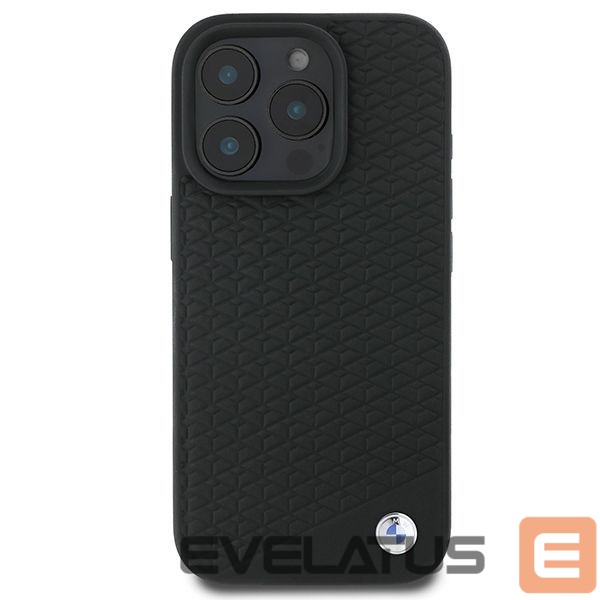Kitas telefono priedas BMW BMW Signature Leather Diamond Metal Logo MagSafe Case for iPhone 16 Pro Max - Black