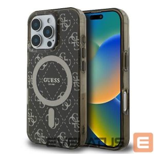 Kitas telefono priedas Guess  Guess IML 4G Background MagSafe iPhone 16 Pro Case - Brown