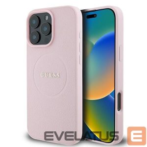 Kitas telefono priedas Guess  Guess Grained Ring MagSafe iPhone 16 Pro Case - Pink 