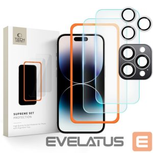 Kitas telefono priedas Tech-Protect  Tech-Protect Supreme Set tempered glass for iPhone 16 Pro - transparent (3 pcs.) 