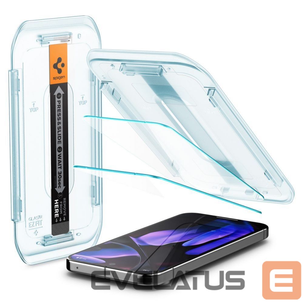 Kitas telefono priedas Spigen Spigen Glas.tR EZ Fit Tempered Glass with Applicator for Google Pixel 10 / 10 Pro / 9 / 9 Pro (2 pcs.)