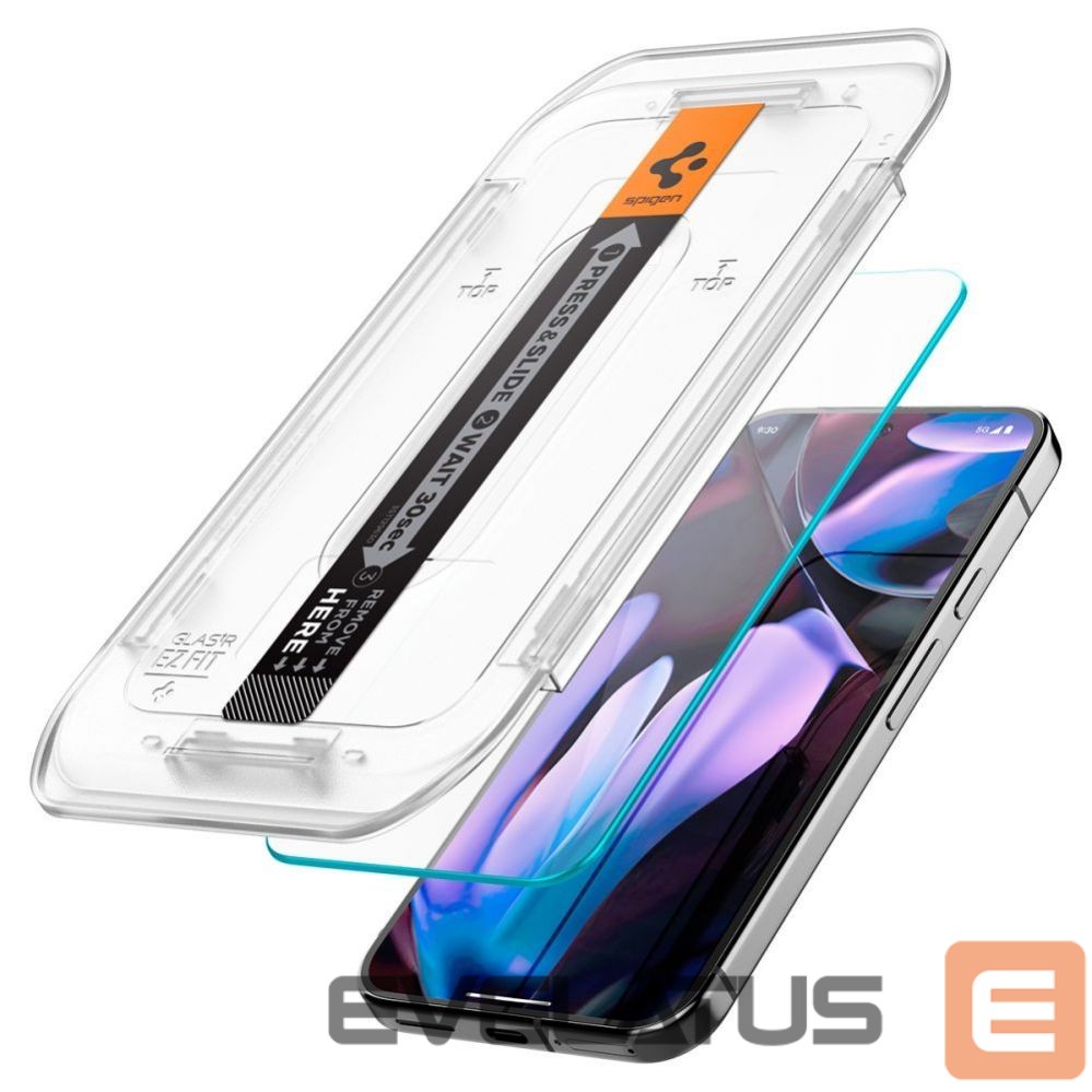 Kitas telefono priedas Spigen Spigen Glas.tR EZ Fit Tempered Glass with Applicator for Google Pixel 10 / 10 Pro / 9 / 9 Pro (2 pcs.)