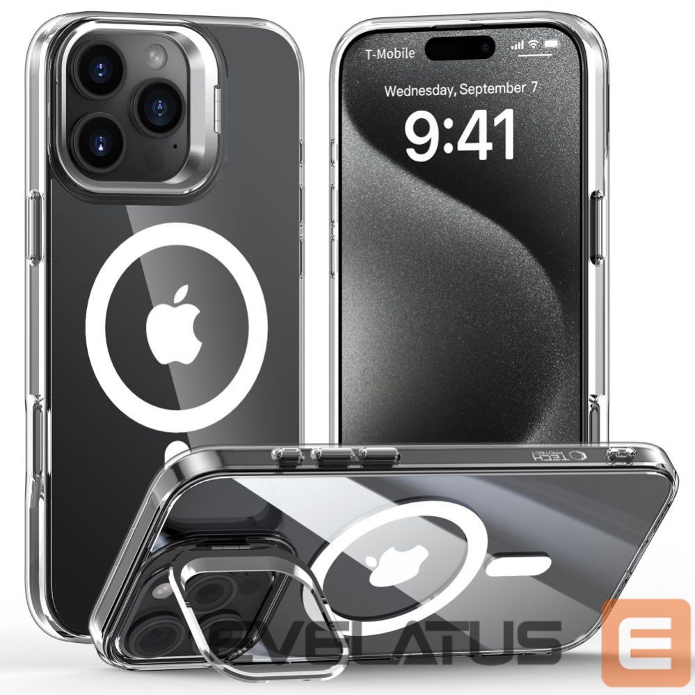 Kitas telefono priedas Tech-Protect Tech-Protect MagStand MagSafe Case for iPhone 16 Pro - Clear