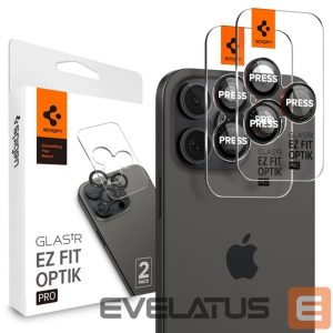 Kitas telefono priedas Spigen  Spigen Optik Pro L-Series Glas.tR EZ Fit Tempered Glass for iPhone 14 Pro / Pro Max / 15 Pro / Pro Max / 16 Pro / 16 Pro Max / 17 Pro / 17 Pro Max - Black with Red Edge 