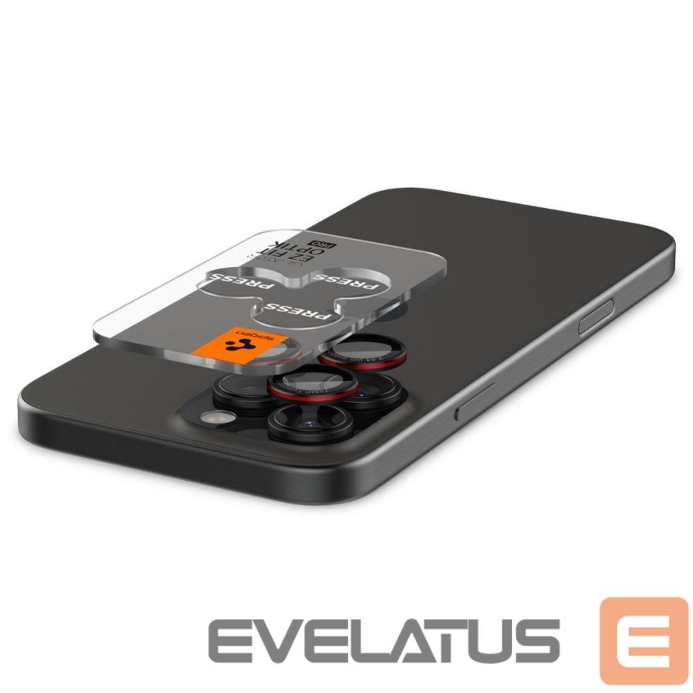 Kitas telefono priedas Spigen Spigen Optik Pro L-Series Glas.tR EZ Fit Tempered Glass for iPhone 14 Pro / Pro Max / 15 Pro / Pro Max / 16 Pro / 16 Pro Max / 17 Pro / 17 Pro Max - Black with Red Edge