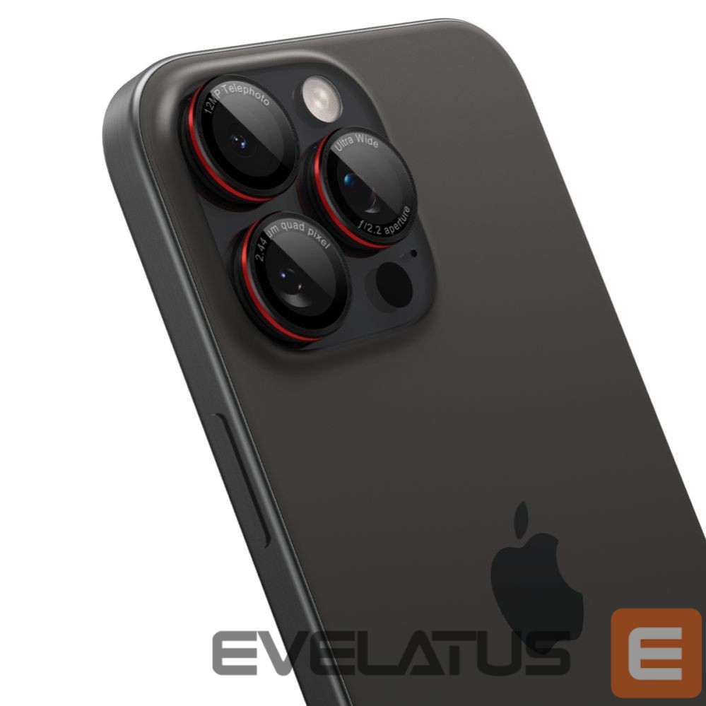 Kitas telefono priedas Spigen Spigen Optik Pro L-Series Glas.tR EZ Fit Tempered Glass for iPhone 14 Pro / Pro Max / 15 Pro / Pro Max / 16 Pro / 16 Pro Max / 17 Pro / 17 Pro Max - Black with Red Edge