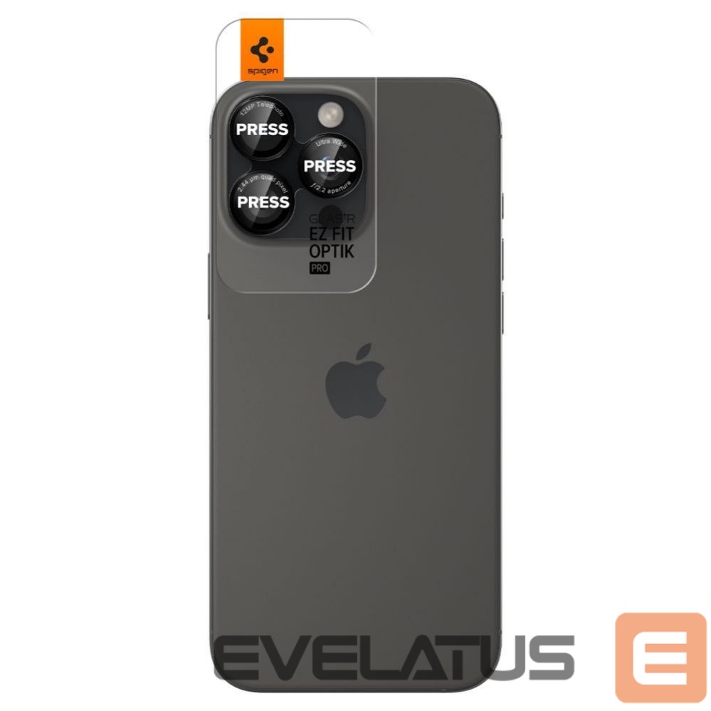 Kitas telefono priedas Spigen Spigen Optik Pro L-Series Glas.tR EZ Fit Tempered Glass for iPhone 14 Pro / Pro Max / 15 Pro / Pro Max / 16 Pro / 16 Pro Max / 17 Pro / 17 Pro Max - Black with Red Edge