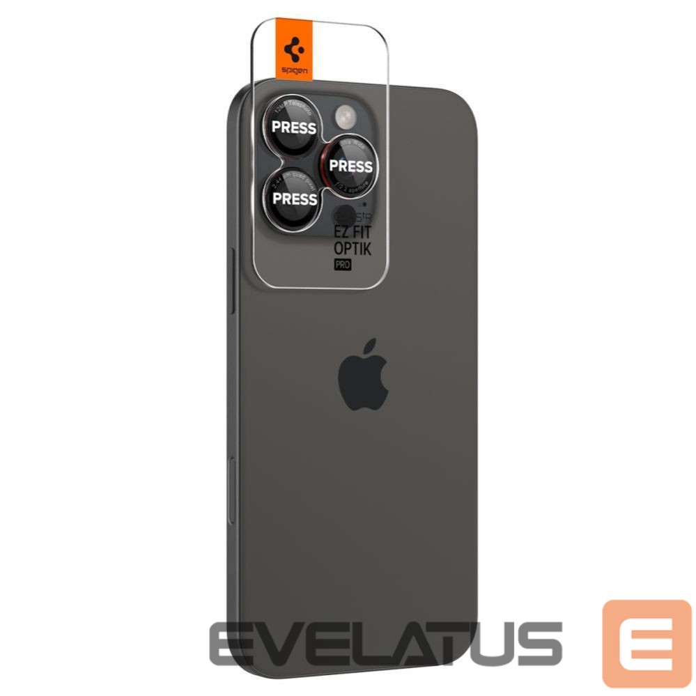 Kitas telefono priedas Spigen Spigen Optik Pro L-Series Glas.tR EZ Fit Tempered Glass for iPhone 14 Pro / Pro Max / 15 Pro / Pro Max / 16 Pro / 16 Pro Max / 17 Pro / 17 Pro Max - Black with Red Edge