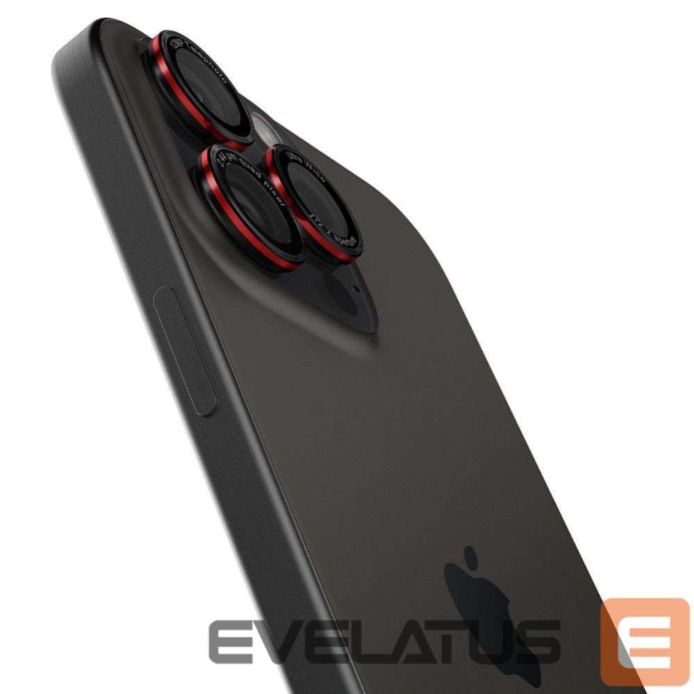 Kitas telefono priedas Spigen Spigen Optik Pro L-Series Glas.tR EZ Fit Tempered Glass for iPhone 14 Pro / Pro Max / 15 Pro / Pro Max / 16 Pro / 16 Pro Max / 17 Pro / 17 Pro Max - Black with Red Edge