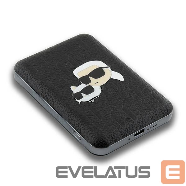 Kitas telefono priedas Karl Lagerfeld Karl Lagerfeld Powerbank inductive KLPB5FPGKSKCHK 16W 5000mAh black/black Karl&Choupette Head Pin MagSafe