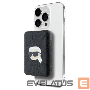 Kitas telefono priedas Karl Lagerfeld  Karl Lagerfeld Powerbank inductive KLPB5FPGKSKIHK 16W 5000mAh black/black Karl Head Pin MagSafe 