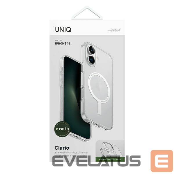 Kitas telefono priedas UNIQ Uniq Clario iPhone 16 6.1" Magclick Charging case transparent/lucent clear