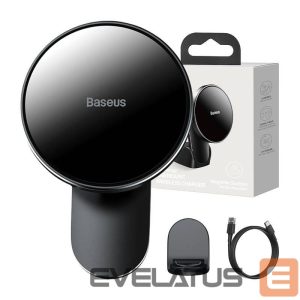 Automatinis laikiklis Baseus  Baseus Big Energy car mount with wireless charger 15W for Iphone 12 / Iphone 13 (Black) 