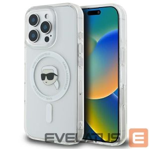 Kitas telefono priedas Karl Lagerfeld  Karl Lagerfeld IML Metal Karl Head MagSafe Case for iPhone 16 Pro - White 