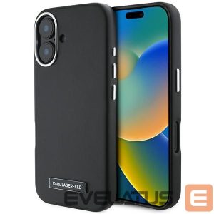 Kitas telefono priedas Karl Lagerfeld  Karl Lagerfeld FW Metal Plate MagSafe iPhone 16 Plus Case - Black 