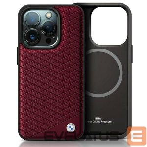 Kitas telefono priedas BMW  BMW Sign Leather Diamond Metal Logo MagSafe Case for iPhone 16 Pro Max - Red 