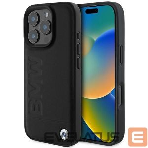 Kitas telefono priedas BMW  BMW Leather Hot Stamp MagSafe iPhone 16 Pro Max Case - Black 