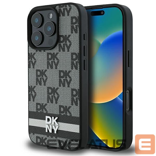 Kitas telefono priedas DKNY DKNY Checkered Pattern & Printed Stripes Case for iPhone 16 Pro - Black