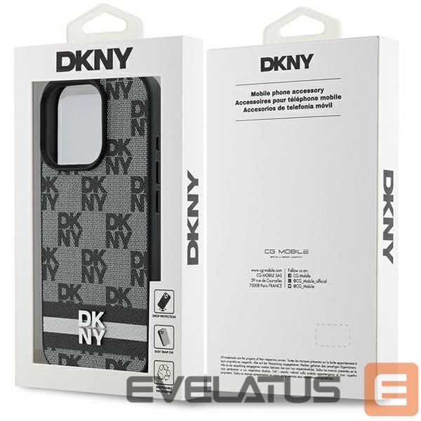Kitas telefono priedas DKNY DKNY Checkered Pattern & Printed Stripes Case for iPhone 16 Pro - Black