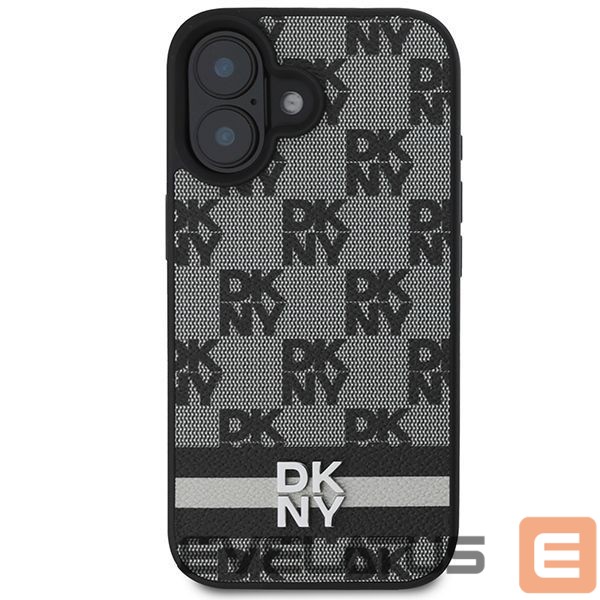 Kitas telefono priedas DKNY DKNY Checkered Pattern & Printed Stripes iPhone 16 Case - Black