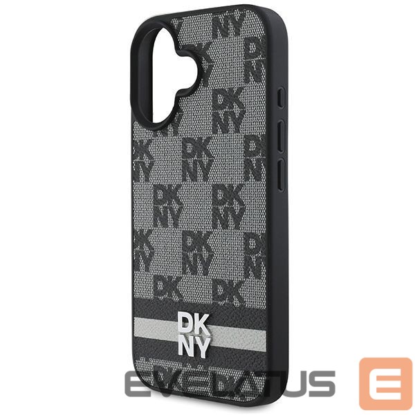 Kitas telefono priedas DKNY DKNY Checkered Pattern & Printed Stripes iPhone 16 Case - Black
