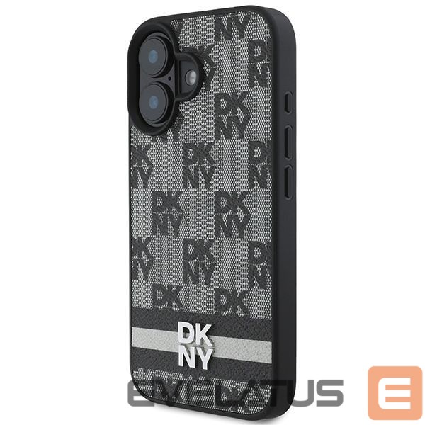 Kitas telefono priedas DKNY DKNY Checkered Pattern & Printed Stripes iPhone 16 Case - Black