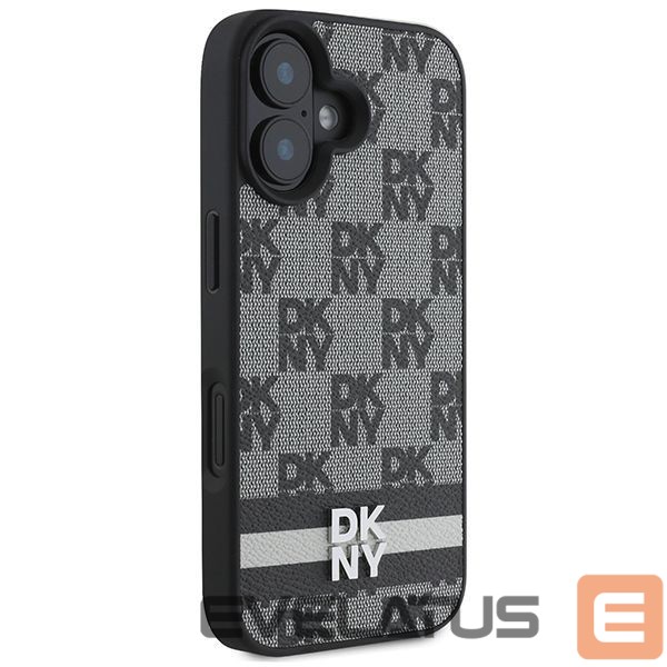 Kitas telefono priedas DKNY DKNY Checkered Pattern & Printed Stripes iPhone 16 Case - Black