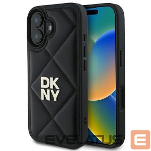 Kitas telefono priedas DKNY  DKNY Quilted Stack Logo iPhone 16 Case - Black 