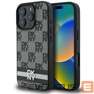 Kitas telefono priedas DKNY  DKNY Checkered Pattern & Printed Stripes Case for iPhone 16 Pro Max - Black 