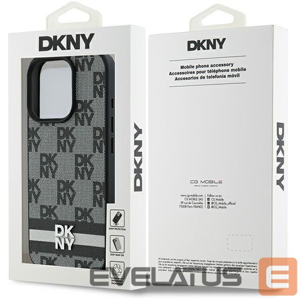 Kitas telefono priedas DKNY DKNY Checkered Pattern & Printed Stripes Case for iPhone 16 Pro Max - Black