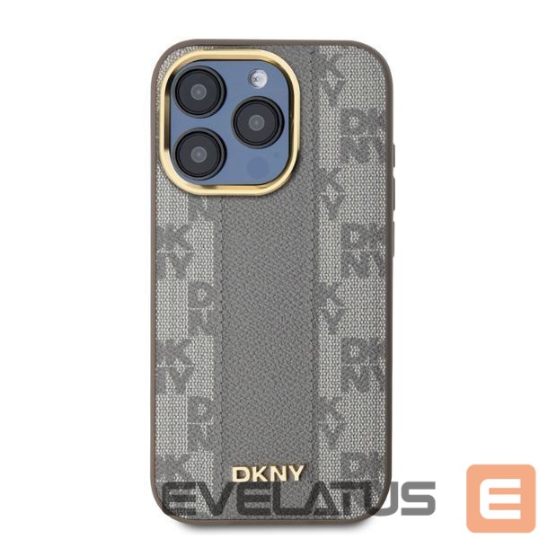 Kitas telefono priedas DKNY DKNY Leather Checkered Mono Pattern MagSafe iPhone 15 Pro Case - Beige
