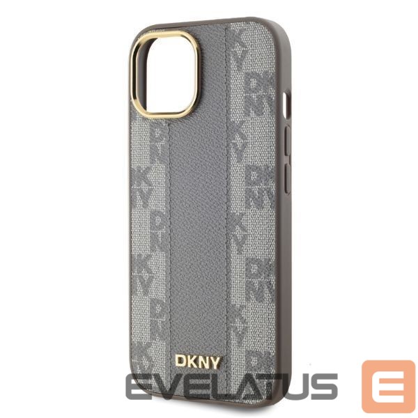 Kitas telefono priedas DKNY DKNY Leather Checkered Mono Pattern MagSafe iPhone 15 Case - Beige