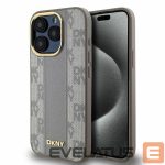 Kitas telefono priedas DKNY  DKNY Leather Checkered Mono Pattern MagSafe iPhone 15 Pro Max Case - Beige 
