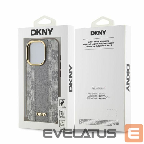 Kitas telefono priedas DKNY DKNY Leather Checkered Mono Pattern MagSafe iPhone 15 Pro Max Case - Beige