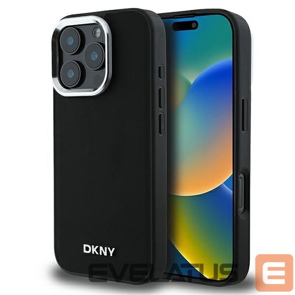 Kitas telefono priedas DKNY DKNY Plain Silver Logo MagSafe iPhone 16 Pro Case - Black
