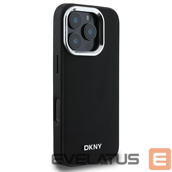 Kitas telefono priedas DKNY DKNY Plain Silver Logo MagSafe iPhone 16 Pro Case - Black