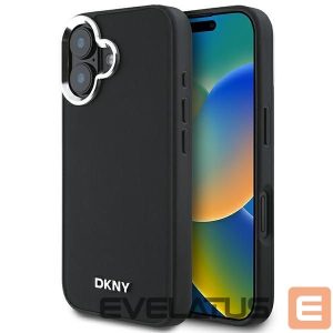 Kitas telefono priedas DKNY  DKNY Plain Silver Logo MagSafe iPhone 16 Case - Black 
