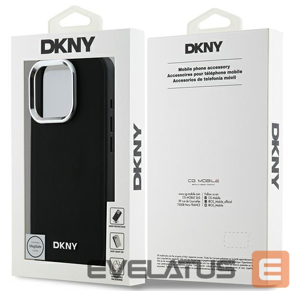 Kitas telefono priedas DKNY DKNY Plain Silver Logo MagSafe iPhone 16 Pro Max Case - Black
