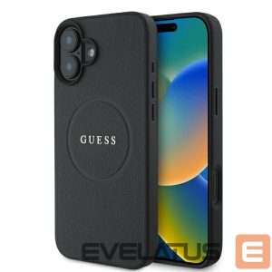 Kitas telefono priedas Guess  Guess Grained Gold Ring MagSafe case for iPhone 16 - black 