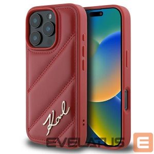 Kitas telefono priedas Karl Lagerfeld  Karl Lagerfeld Quilted Signature iPhone 16 Pro Case - Red 