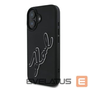 Kitas telefono priedas Karl Lagerfeld  Karl Lagerfeld 3D Rubber Signature iPhone 16 Case - Black 